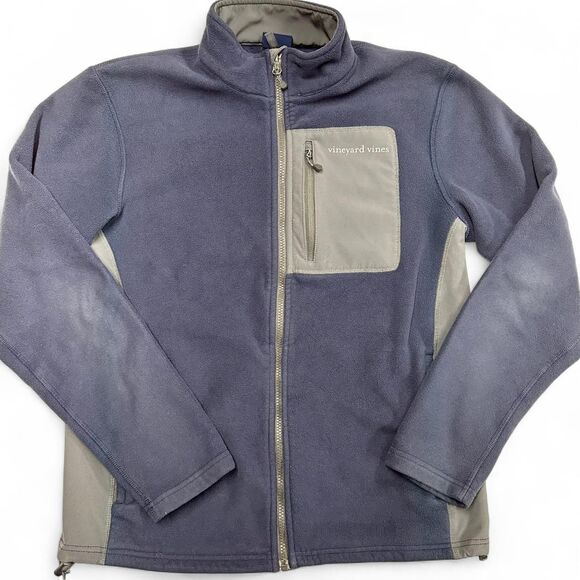 Vineyard Vines Harbor Fleece Full-Zip Jacket | Blue | Men’s Small - Picture 1 of 8